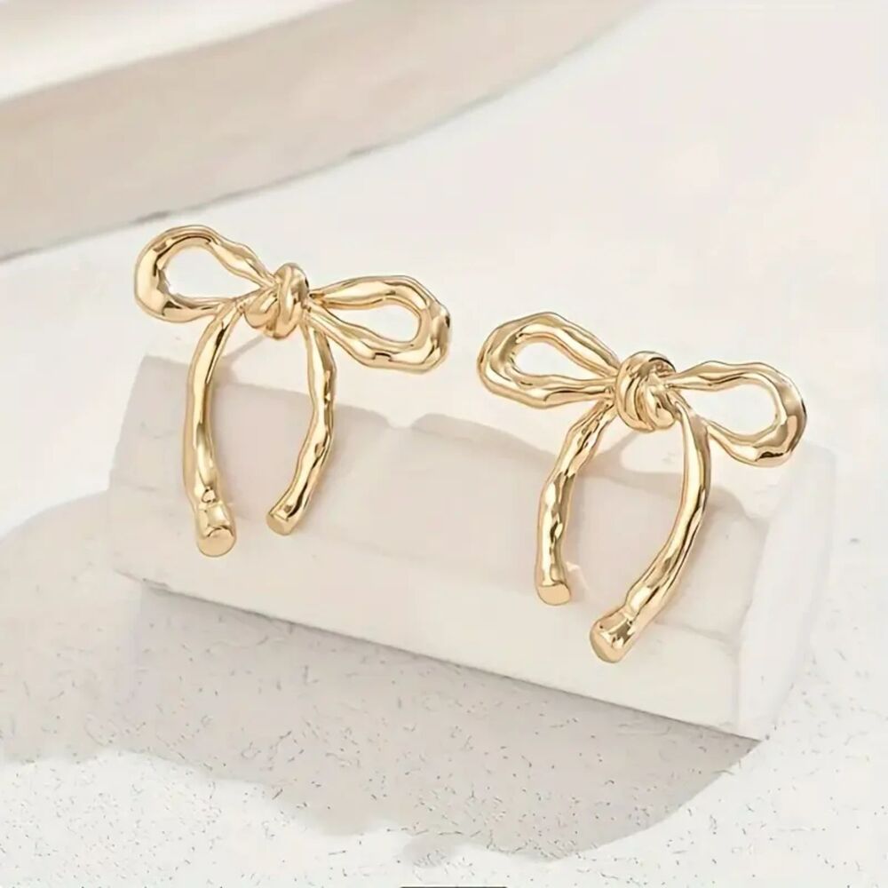 "All Tied Up" Pretty Bow Stud Earrings – Feminine, Minimalist, Coquette Everyday
